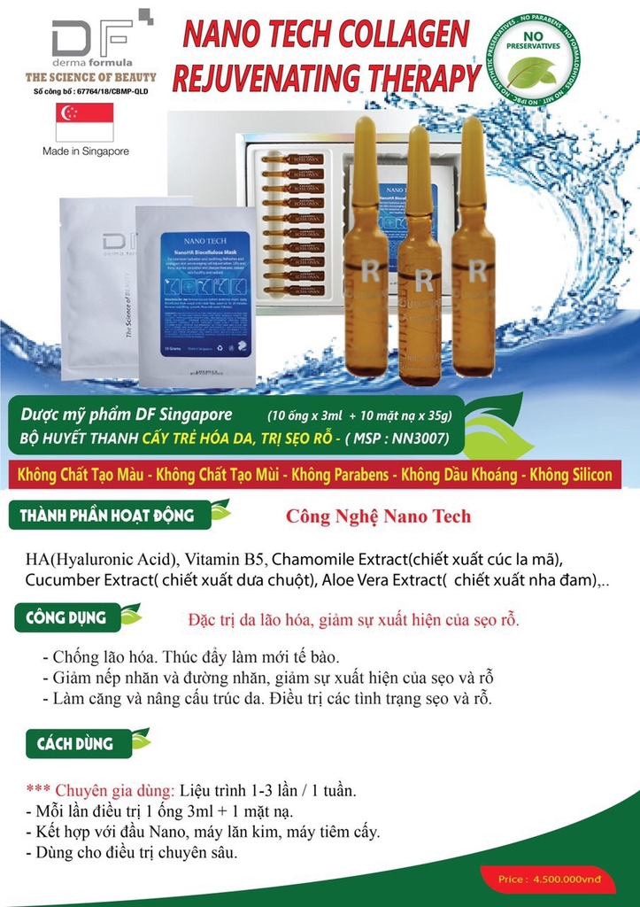 BỘ HUYẾT THANH CẤY TRẺ HÓA DA, TRỊ SẸO RỖ