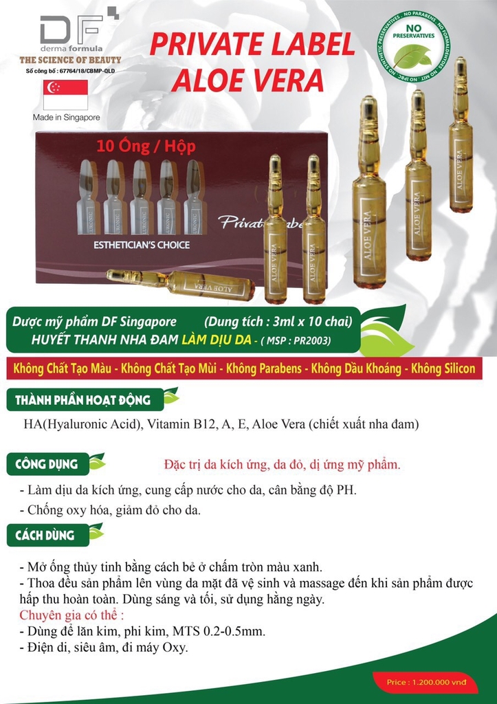 HUYẾT THANH NHA ĐAM LÀM DỊU DA