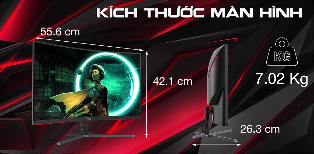 Màn hình cong Gaming AOC CQ32G3SE/74 (31.5 inch/QHD/VA/165Hz/1ms)