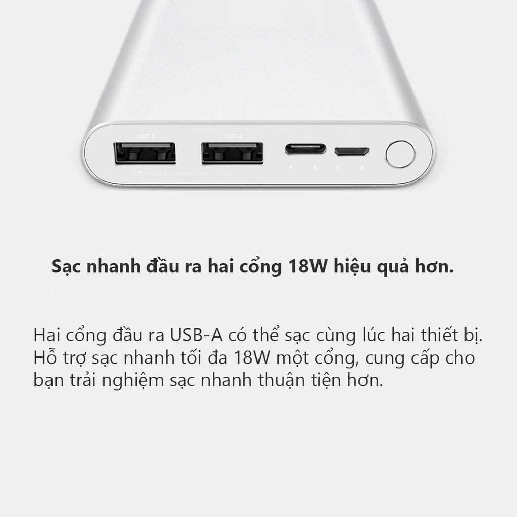 Pin sạc dự phòng Polymer 10.000mAh Xiaomi Mi 18W Gen 3