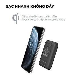 Pin dự phòng Energizer QP10000PQBK 10,000mAh - Tích hợp sạc nhanh đa nền tảng, sạc không dây - Thiết kế cốc hút giữ thiết bị
