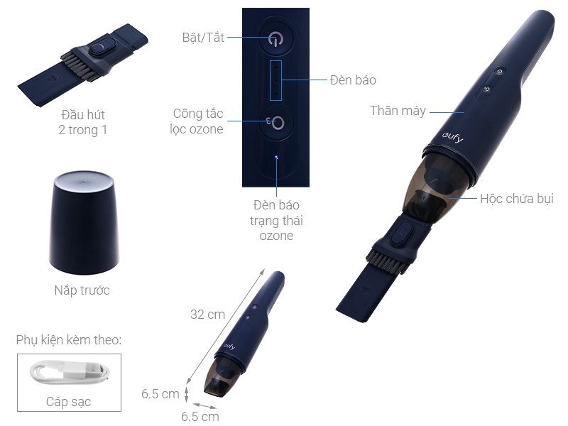 Máy hút bụi cầm tay mini Eufy HomeVac H11 T2520