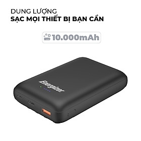 Pin dự phòng Energizer QP10000PQBK 10,000mAh - Tích hợp sạc nhanh đa nền tảng, sạc không dây - Thiết kế cốc hút giữ thiết bị