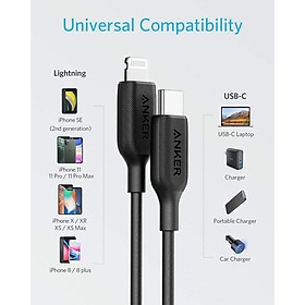 Dây Cáp Anker PowerLine III USB-C to Lightning, 0.9m - A8832