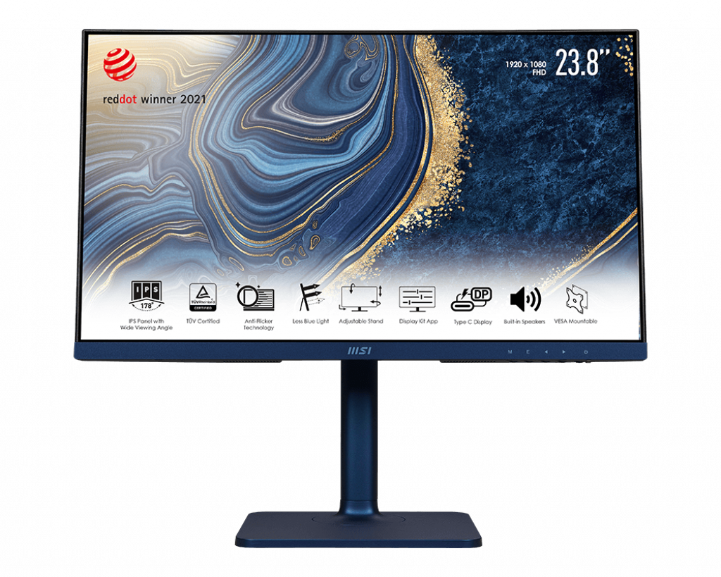 Màn Hình Đồ Họa MSI MD241P Ultramarine 23.8inch IPS/ FullHD/ Loa kép 1W x 2/ 75Hz