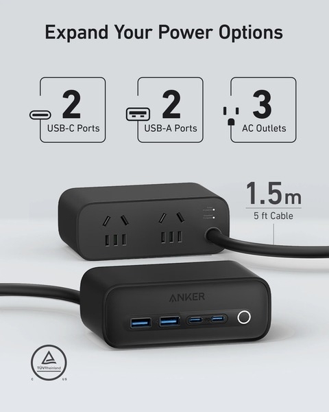 Đế sạc Anker kiêm Ổ Cắm Điện 525 - 67W - 3AC2C2A