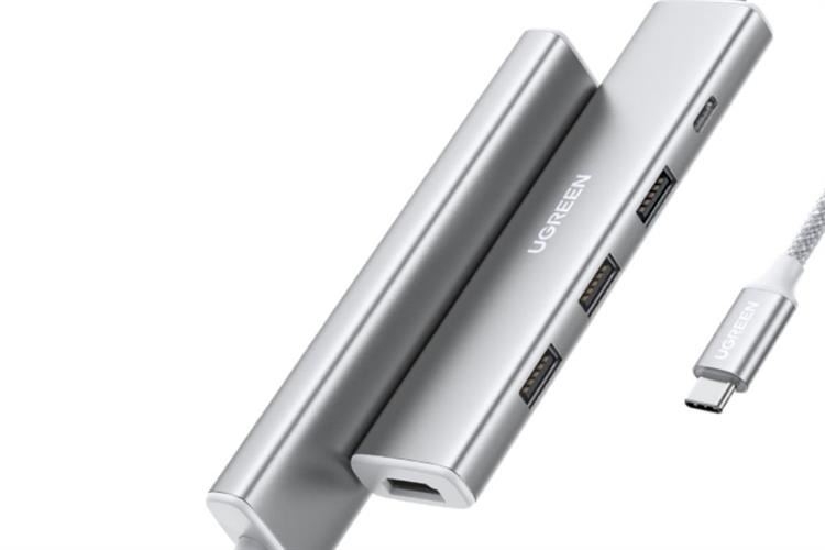 Hub Chuyển Đổi USB-C 5 in 1 Ugreen CM478 – Mở Rộng Cổng Kết Nối, Xuất 4K, Sạc PD 100W