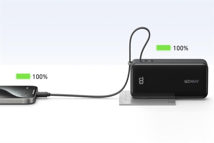 Pin sạc dự phòng Polymer 10000mAh kiêm Adapter Sạc Type-C PD 30W Anker A1637 (kèm cáp Type-C)