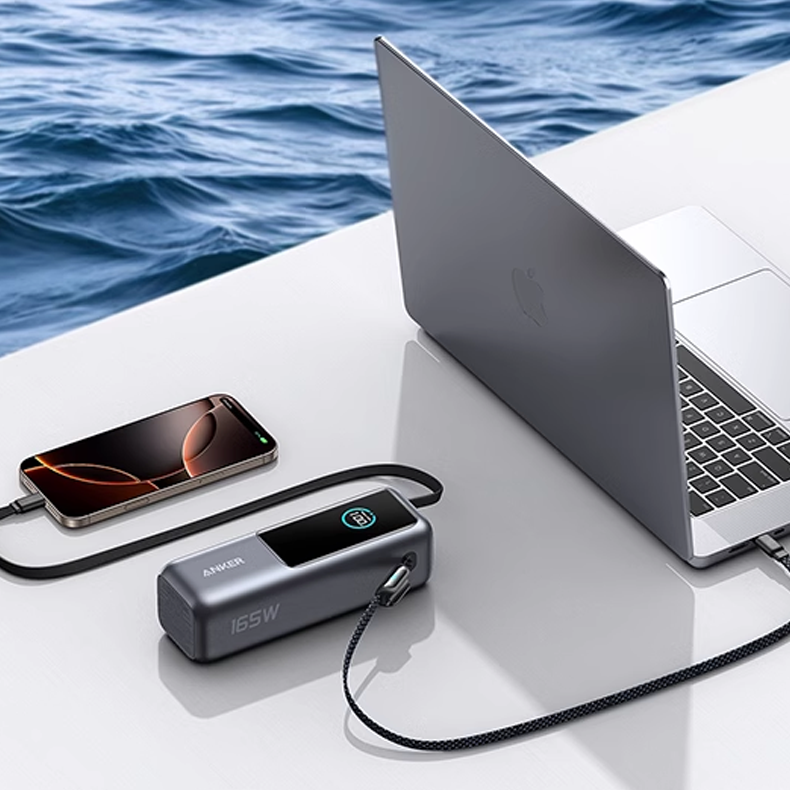 Pin Dự Phòng Anker 25.000mAh 165W Tích Hợp Cáp Rút Gọn A1695