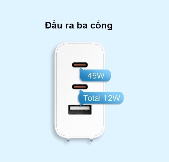Củ sạc nhanh Xiaomi GaN 67W 2C1A kèm cáp type-C