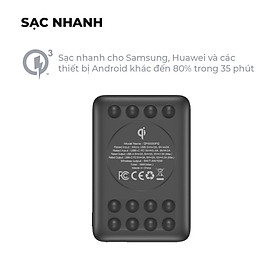Pin dự phòng Energizer QP10000PQBK 10,000mAh - Tích hợp sạc nhanh đa nền tảng, sạc không dây - Thiết kế cốc hút giữ thiết bị