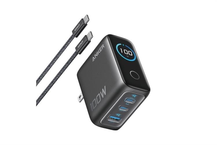 Adapter Sạc Nhanh Anker 2C1A 100W Màn Hình LED Kèm Cáp USB-C B121B