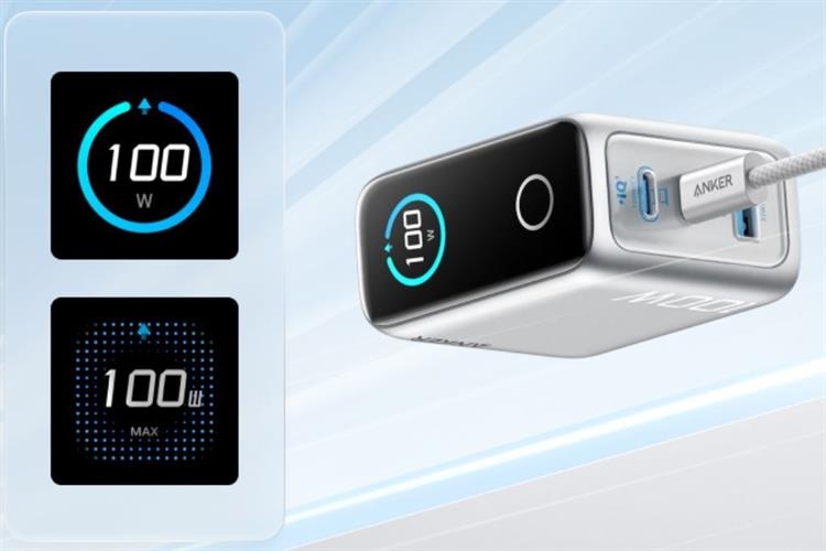 Adapter Sạc Nhanh Anker 2C1A 100W Màn Hình LED Kèm Cáp USB-C B121B