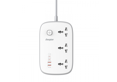 Ổ điện đa năng Energizer 3AC kèm 2USB-A và 2USB-C sạc nhanh PD (max 65W)