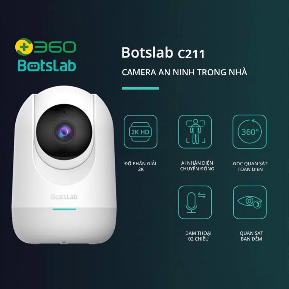 Camera Botslab Wifi 360° 2K - C211