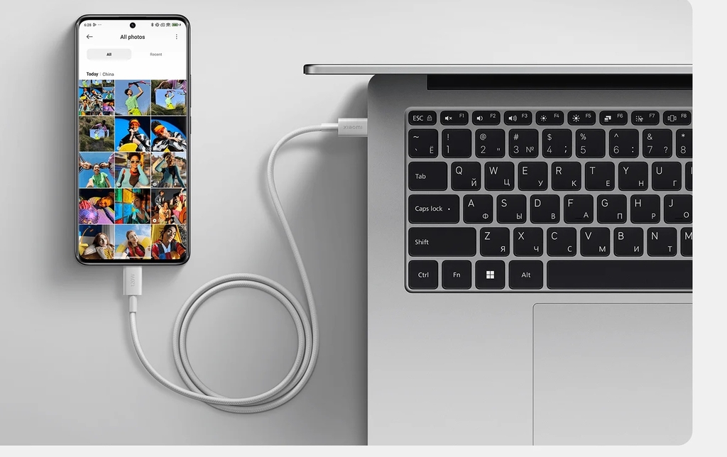 Cáp Xiaomi 6A Braided USB-C to USB-C (1m) – Sạc nhanh 120W