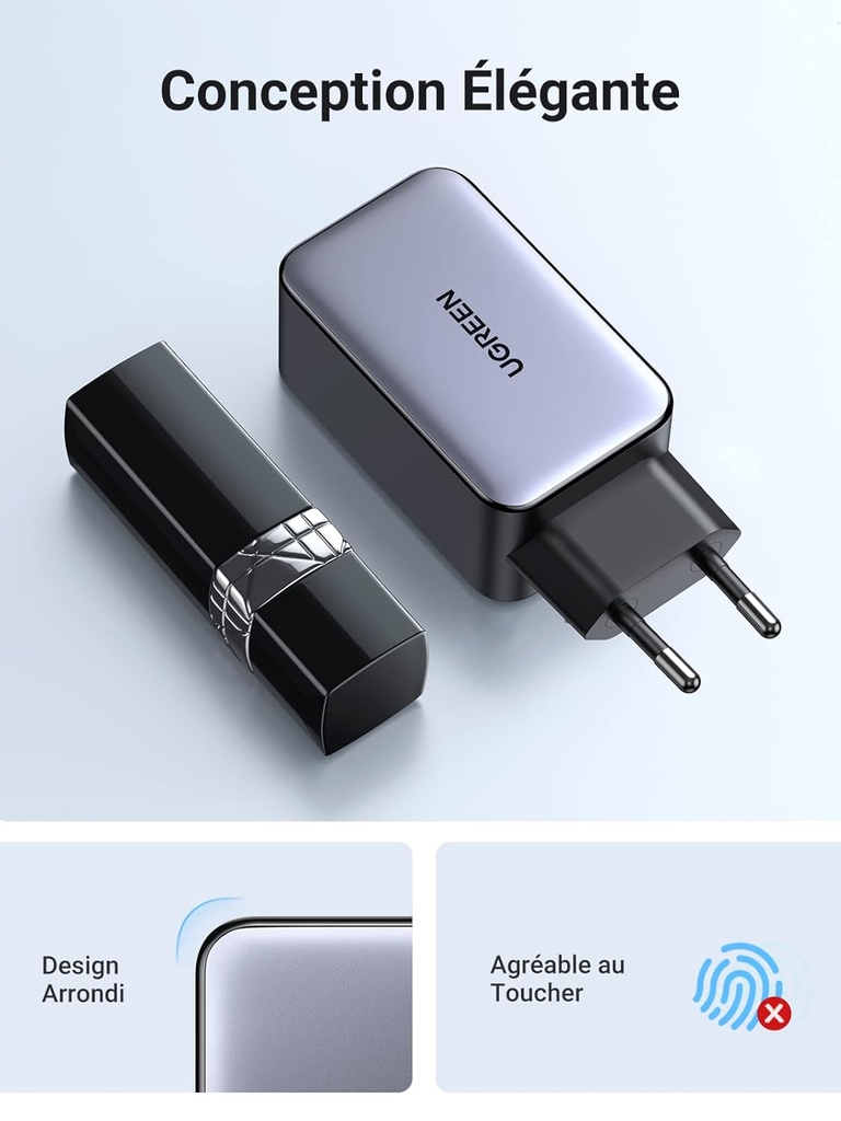 Adapter UGREEN sạc nhanh GaN 65W USB-C và USB-A
