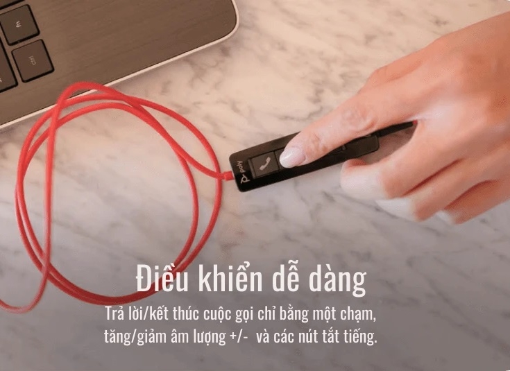 Tai Nghe Poly Blackwire 3325 Stereo Microsoft Teams Certified USB-C + 3.5mm + USB-C/A Adapter (8X222AA)