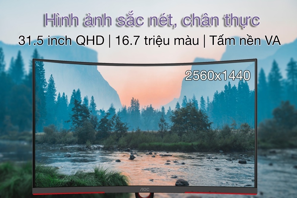 Màn hình cong Gaming AOC CQ32G3SE/74 (31.5 inch/QHD/VA/165Hz/1ms)