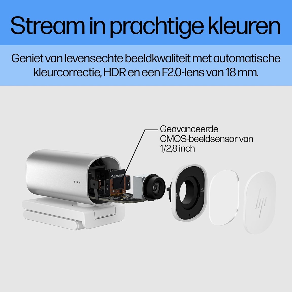 Webcam HP 960 4K Streaming – 4K UHD, AI Auto Framing, HDR, Micro kép