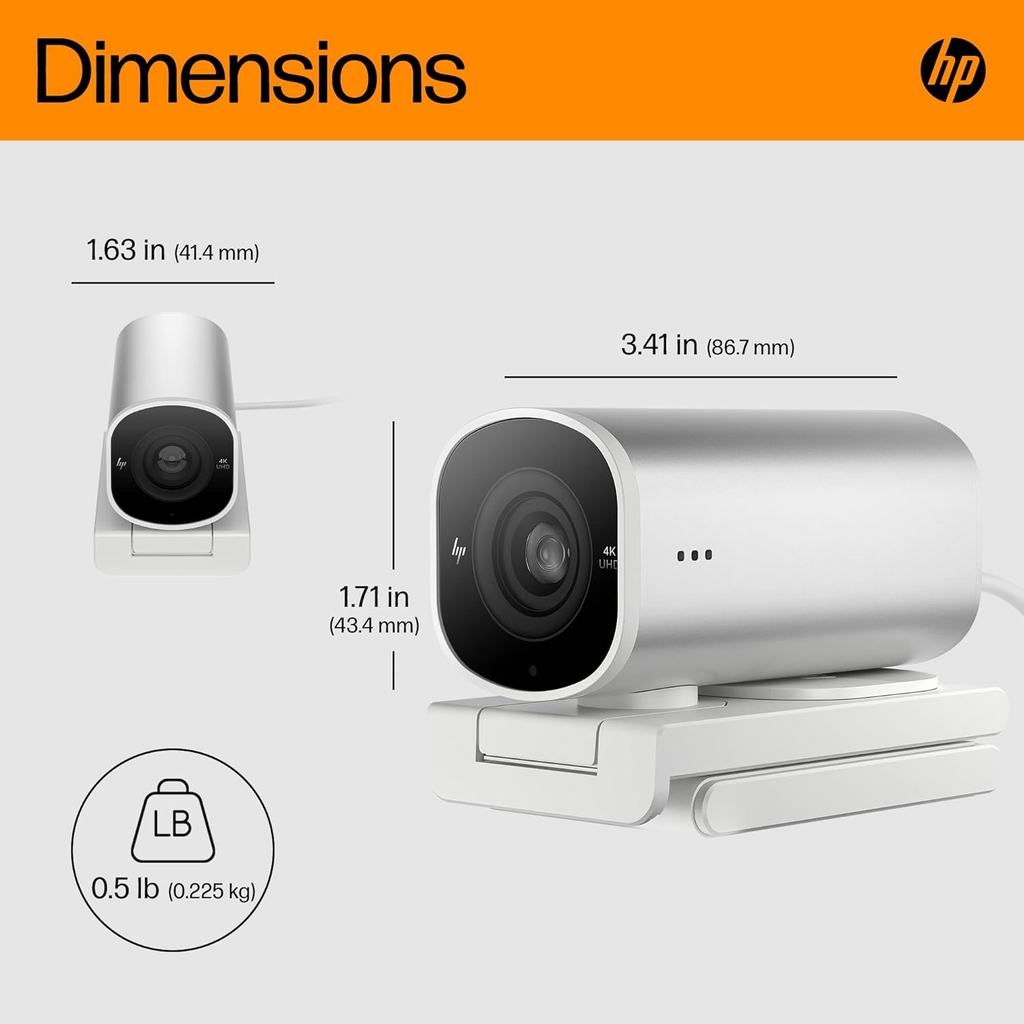 Webcam HP 960 4K Streaming – 4K UHD, AI Auto Framing, HDR, Micro kép