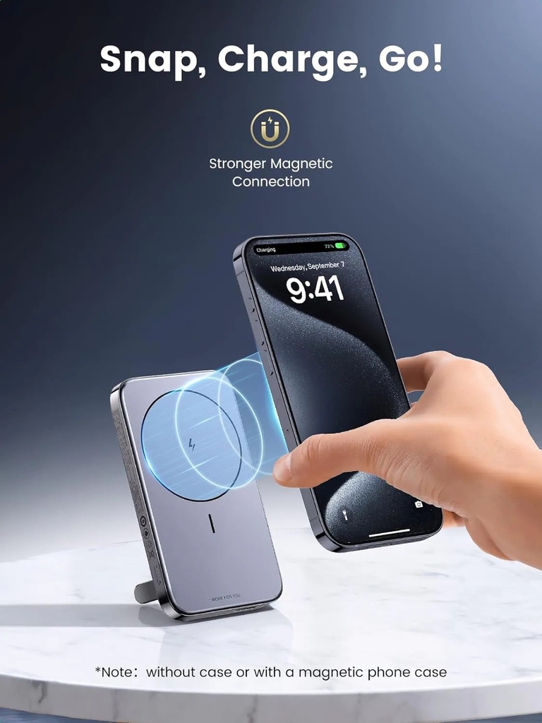 Pin sạc dự phòng Ugreen 10000mAh Không dây Magnetic Type C PD QC 3.0 20W PB206