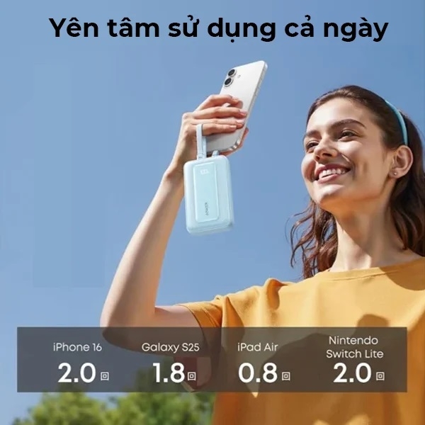 Pin Sạc Dự Phòng Anker Zolo A110L 10.000mAh 35W Kèm 2 Cáp USB-C