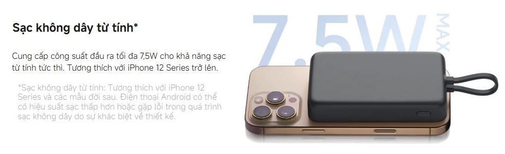 Pin dự phòng Xiaomi 33W Magnetic Power Bank 10000 mAh Kèm cáp sạc Type C