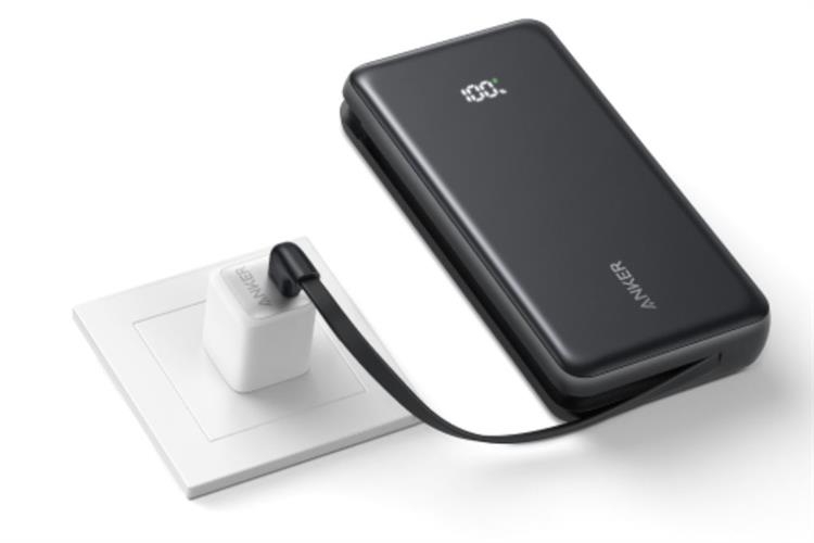 Pin dự phòng Anker 20000mAh A110E 22.5W tích hợp cáp USB-C
