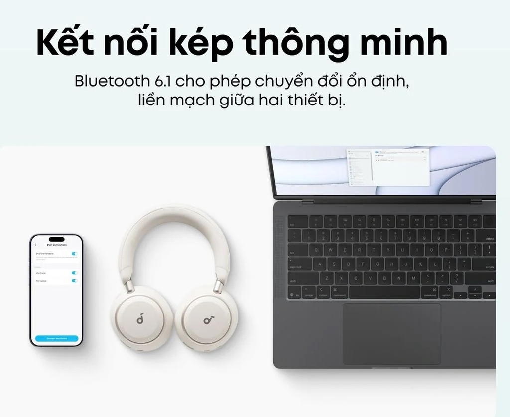 Tai Nghe Chụp Tai Không Dây Soundcore Space 2 – Chống Ồn ANC, Pin 70 Giờ, Bluetooth 6.1