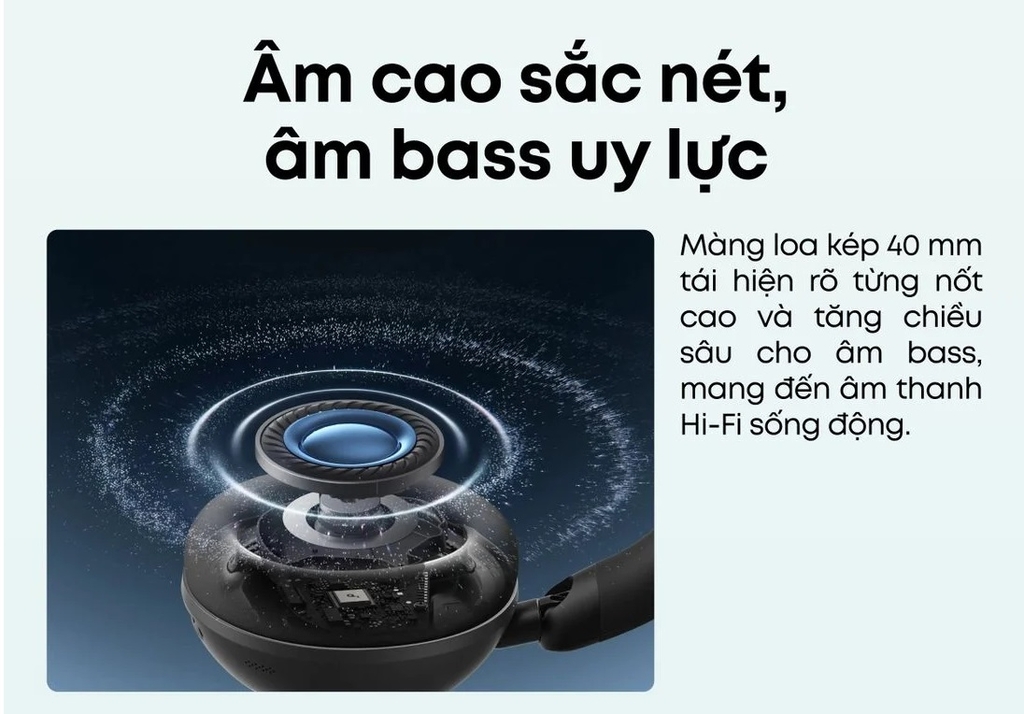 Tai Nghe Chụp Tai Không Dây Soundcore Space 2 – Chống Ồn ANC, Pin 70 Giờ, Bluetooth 6.1