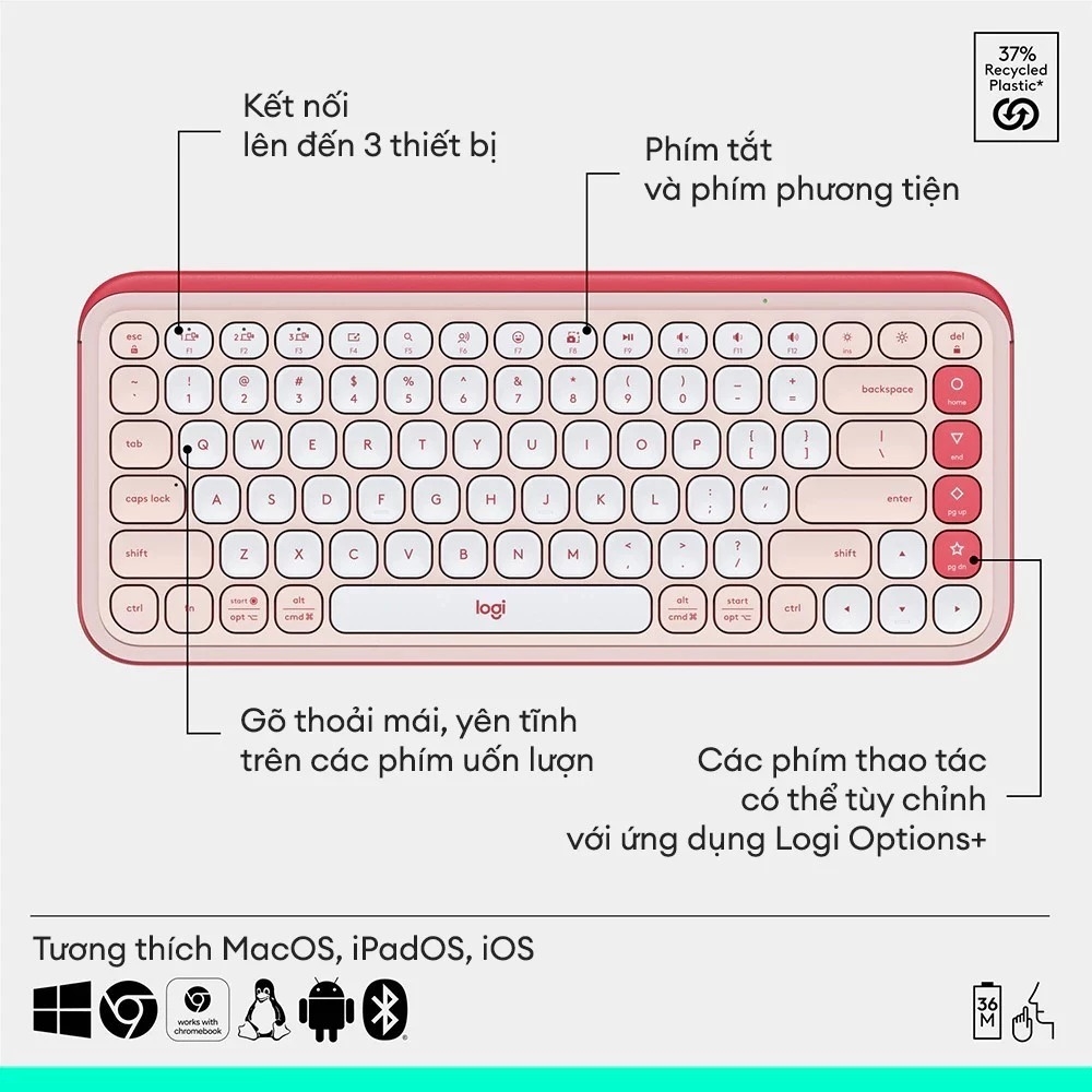 Bàn phím không dây Logitech POP Icon Keys