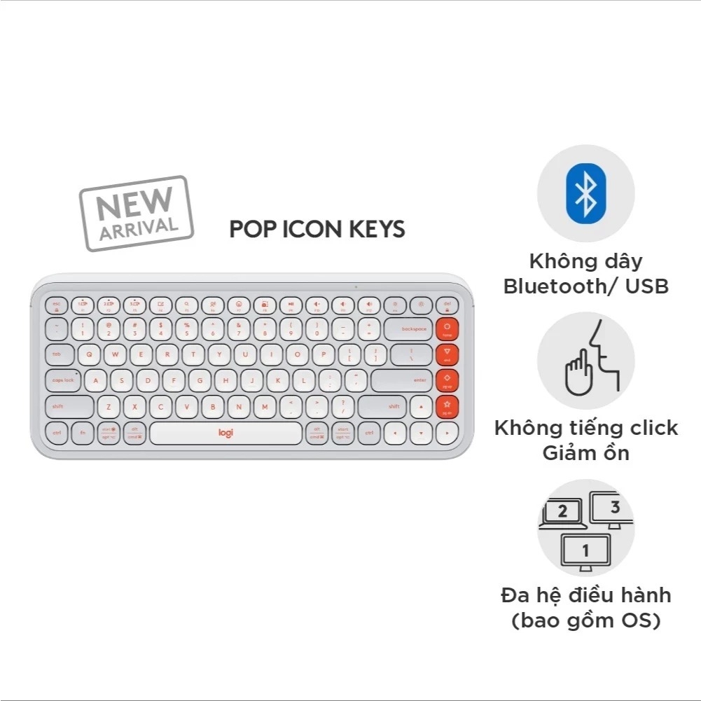 Bàn phím không dây Logitech POP Icon Keys