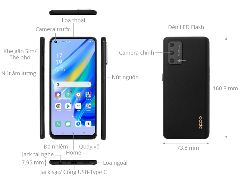 Điện thoại di động Oppo A95 - Hàng chính hãng