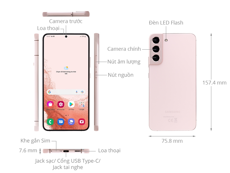 Điện thoại di động Samsung Galaxy S22 5G - Hàng chính hãng