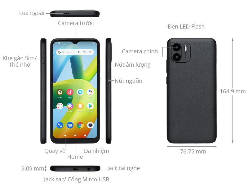 Điện thoại di động Xiaomi Redmi 1A - Hàng chính hãng