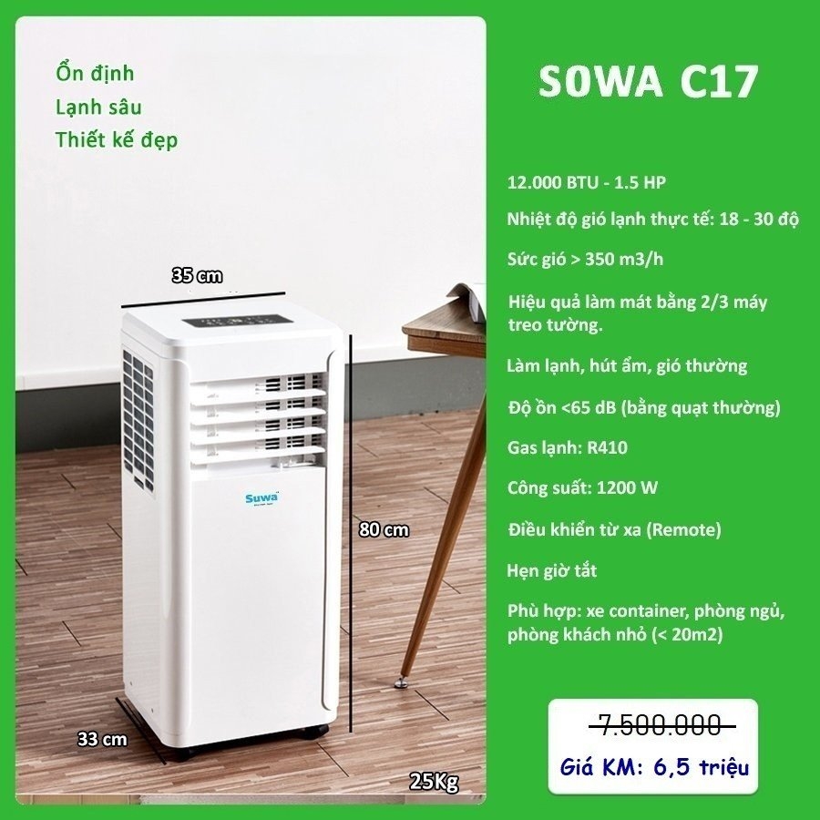 Điều hoà di động Suwa C17