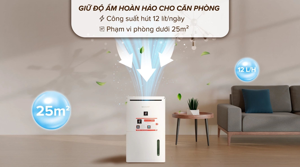 Máy hút ẩm 12L Sharp DW-D12A-W