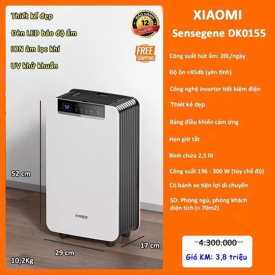 Máy hút ẩm Xiaomi Sensebene DK01/55 20L
