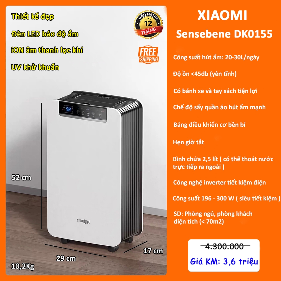 Máy hút ẩm Xiaomi Sensebene DK01/55 20L