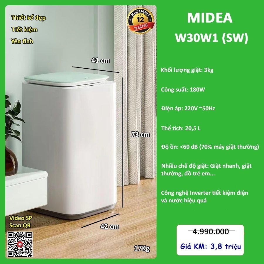 Máy giặt mini Midea W30W1
