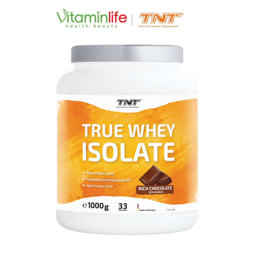 Bột True Whey Isolate vị Chocolate đậm đà TNT Thùng 1000g