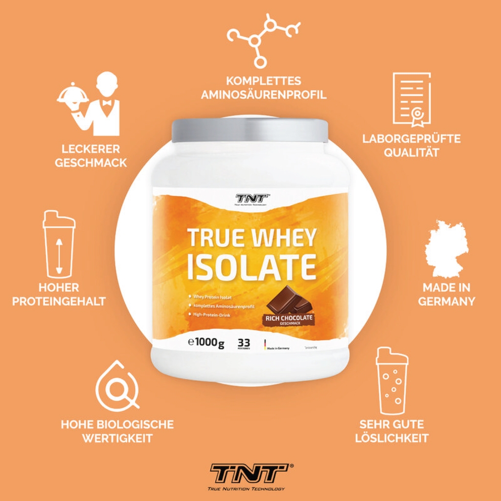 Bột True Whey Isolate vị Chocolate đậm đà TNT Thùng 1000g