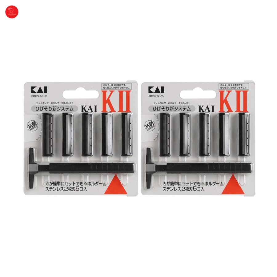 Set dao cạo 2 lưỡi kép KAI KAI (1 thân, 5 lưỡi)
