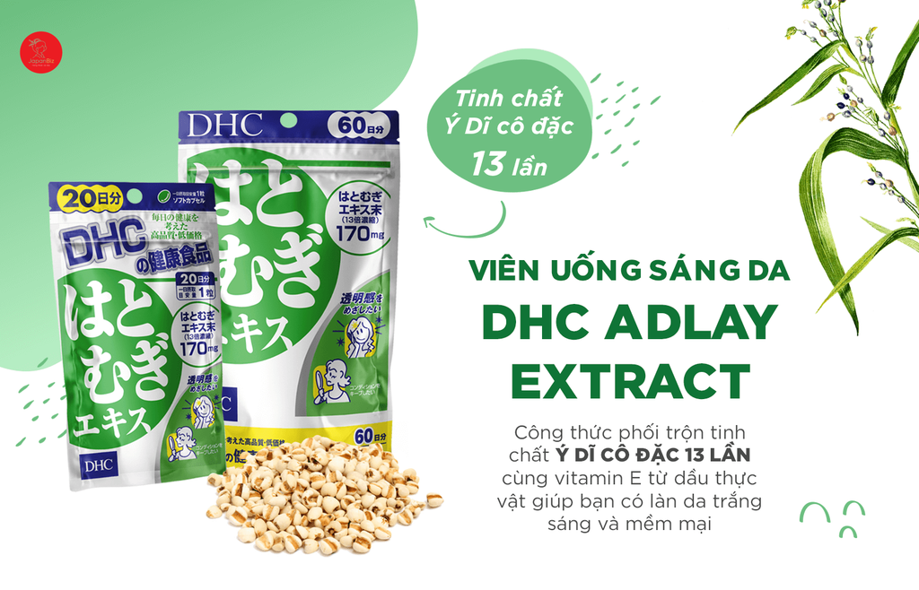 Viên uống trắng da Coix DHC 20 viên (20 ngày)