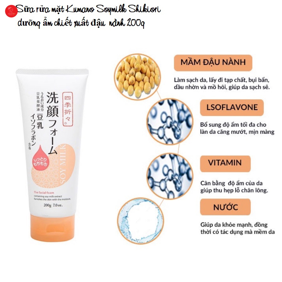 SỮA RỬA MẶT TINH CHẤT SỮA ĐẬU NÀNH SHIKIORIORI
