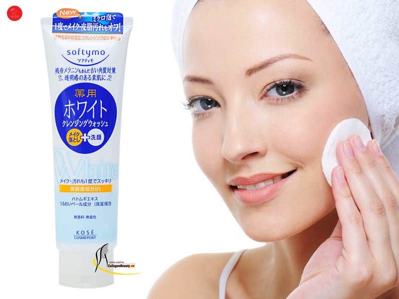 Sữa rửa mặt trắng da làm mờ vết thâm Kose Softymo White 220g