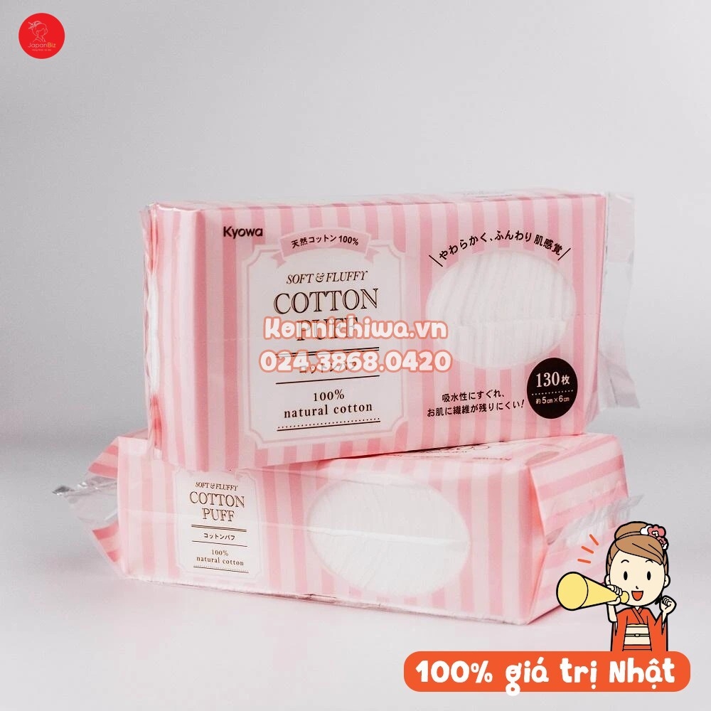 Bông tẩy trang Kyowa 130 miếng