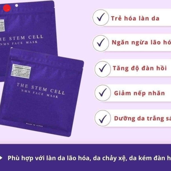 Mặt nạ tế bào gốc The Stem Cell Face Mask 30 miếng Nhật Bản (màu tím)