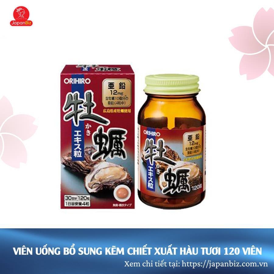 Tinh chất hàu tươi - tỏi - nghệ hỗ trợ tăng cường sinh lực nam Orihiro 180 viên
